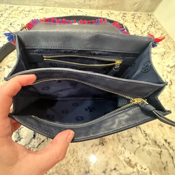 Tory Burch GUC Multicolor Embroidered & Leather Crossbody - Picture 10 of 16